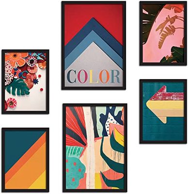 CREARREDA Juego de impresiones de pared Color – Sin marcos – Decoración de pared para casa y oficina – Materiales certificados, Made in Italy – Póster a juego 2 x A3 & 4 x A4 – 30 x 42 & 21 x 30