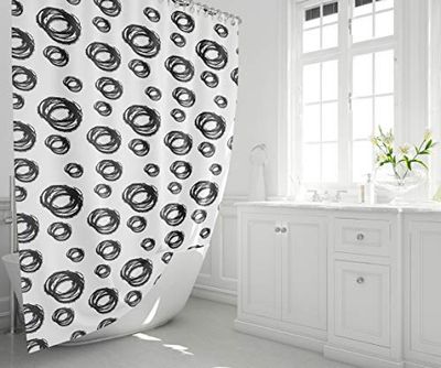 Bonamaison Digitally Printed Shower Curtain, 1 Piece 150x200 Cm - Designed And Manufactured in Turkey