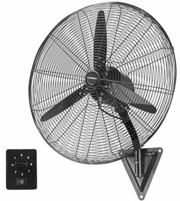 Bastilipo - Ventilateur mural industriel, 160 W, acier inoxydable, 3 vitesses, noir, Blizzard