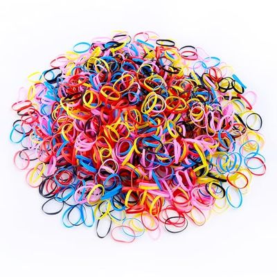 1000 Pièces Élastiques Cheveux, Mini Élastiques Cheveux, Petits Élastiques Colorés en Caoutchouc, Elastiques à Cheveux Fille pour Tresse et Coiffures DIY, Accessoires de Coiffure