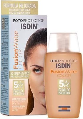 ISDIN Fotoprotector Fusion Water Color Medium SPF 50 Ecran solaire teinté à base d'eau pour le visage pour un usage quotidien | Couvrance naturelle 50ml 690018148