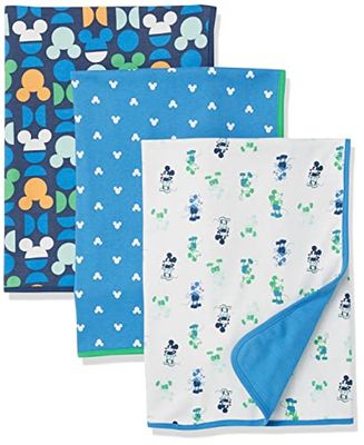 Amazon Essentials Disney | Marvel | Star Wars Couvertures d’Emmaillotage Garçon, Lot de 3, Lot de 3 Mickey Oh Boy, Taille unique
