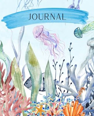 Deep Ocean Sea Life Journal, Notebook, Diary, Blank and Lined Pages, 150 Pages, 7.5" x 9.25"