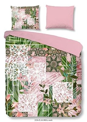 Good Morning Gloriahousse dekbedovertrek, 140 x 220 cm, groen/roze