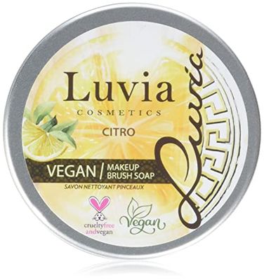 Luvia Essential Brush Soap Citro Borstelzeep, voor het reinigen van cosmetische borstels, ideale beauty-blender zeep, 100 g XXL make-upkwastreiniger voor make-up