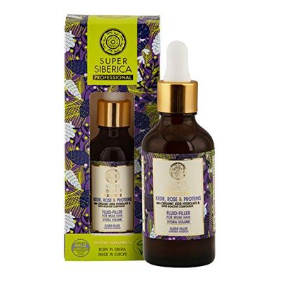 Natura Siberica Super Kedr, rosa e proteine. filler fluido per capelli deboli, 50 ml