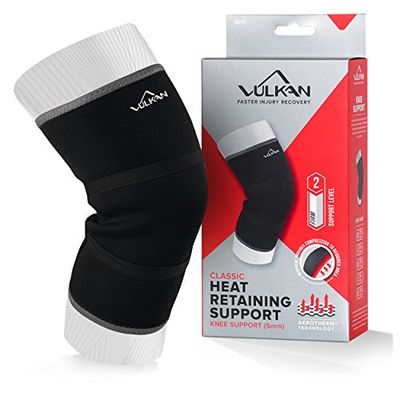 Vulkan Classic Neoprene Knee Support, Provides Light Compression, Comfortable Fit, Provides Therapeutic Benefits, Black, X-Small, 5mm