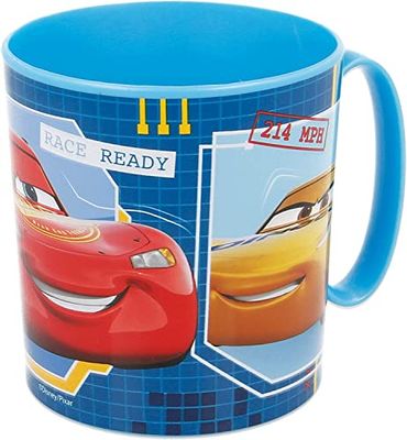 2218 Tazza Disney Cars; Capacità 360 ml; Prodotto Riutilizzabile; Senza BPA; Adatto al microonde