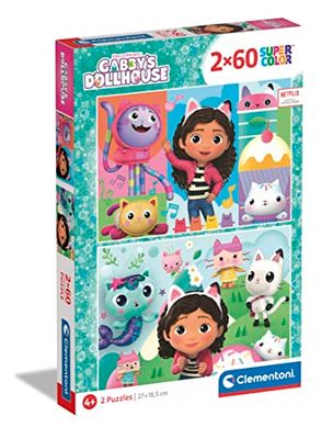 Clementoni Infantil 2 Puzzles de 60 Piezas La Casa de Muñecas de Gabby-Desde 4 años (24804)