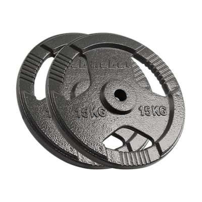 Rebel halterset gietijzer 2 x 15 kg boring 31 mm greepplaat RBA-2136