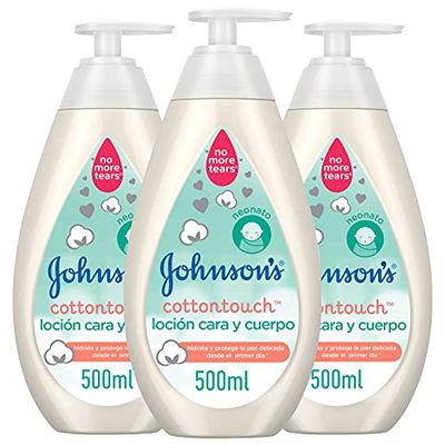 Johnson's CottonTouch Bain pour la peau délicate du nouveau-né 3 x 500 ml
