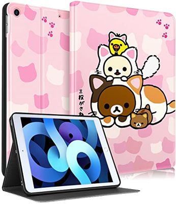 Trendy Fan Voor iPad 9e/8e/7e 10.2" Generatie Hoesje voor Kinderen Meisjes Tiener Jongens Vrouwen Leuke Cartoon Kawaii Ontwerp Covers Slanke Stand Folio Smart Mode Grappig voor Apple i Pad 9/8/7 2019