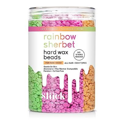 Sliick Rainbow Sherbet Hard Wax Beads - Perle di Cera Dura Profumate al Lime, Lampone e Mandarino