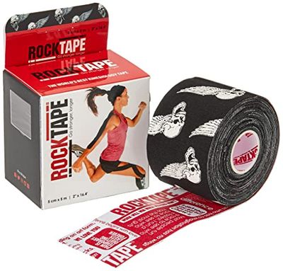 Rocktape Kinesiology Tape Athletes, Water Resistant, Reduce Pain & Injury Recovery, 5cm x 5m, Uncut, Skull