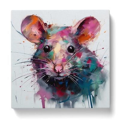 Mouse Gestural Art No.1 Canvas Print for Living Room Bedroom Home Office Décor, Wall Art Picture Ready to Hang, 20x20 Inch (50x50 cm)