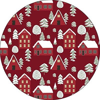 Bonateks, Round Digital Printed Mouse Pad, Non-Slip Base, for Office and Home, Diameter:22cm