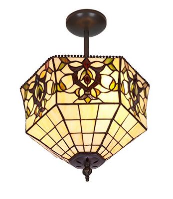 Plafón de techo bajo z Tiffany Tiffany średnica 30 cm, seria Hexa