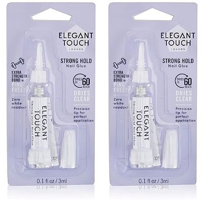 Elegant Touch Firm Hold Glue 3G Nail Care Tools (Pack of 2)