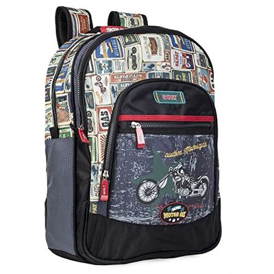 SKPAT - Moto rembourrée pour sac à dos décole pour mineurs. Triple poche centrale. Pratique Imperméable Imperméable Confortable et léger. Qualité et design 130501, Noir