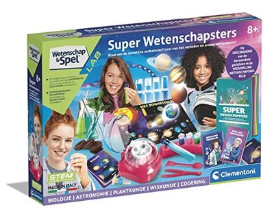 Clementoni Wetenschap & Spel Lab - Girls In Science, wetenschappelijk laboratorium, experimenteerset voor kinderen, 8+ jaar, 66992