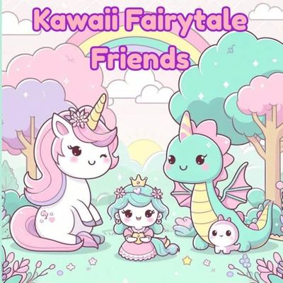 Kawaii Fairytale Friends: A Cute & Magical Bold and Easy Coloring Adventure