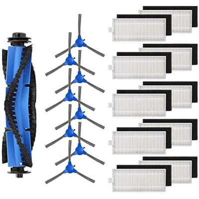 isinlive Lot de 19 pièces de rechange compatibles avec eufy RoboVac 11S RoboVac 30 RoboVac 30C RoboVac 15C RoboVac 12 RoboVac 35C RoboVac 15T, lot de 19 (10 filtres + 8 brosses latérales + 1 brosse