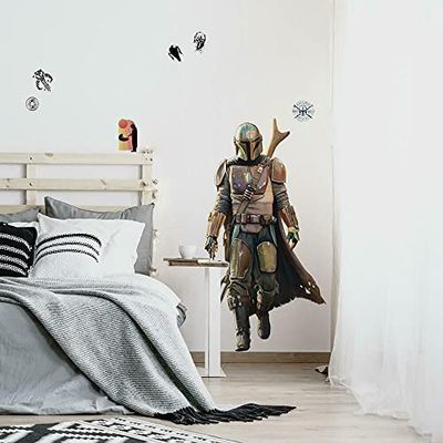 RoomMates RMK4457GM Redstring-Vinilos Decorativos de Pared Licencia Star Wars El Mandaloriano Cazarrecompensas, Multicolor