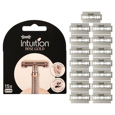 Wilkinson Sword - Lame di Ricarica Rasoio Intuition Rose Gold - Depilazione femminile - Confezione con 15 lame di ricarica