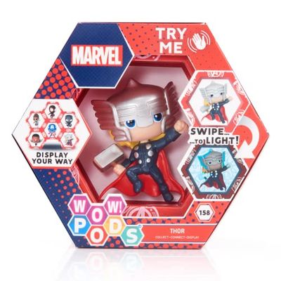 WOW! PODS Avengers figurer – Avengers Thor figur | Avengers fanartikel officiella Marvel Legends superhjältar lysande vinglande figur | Marvel fanartikel samlarleksak