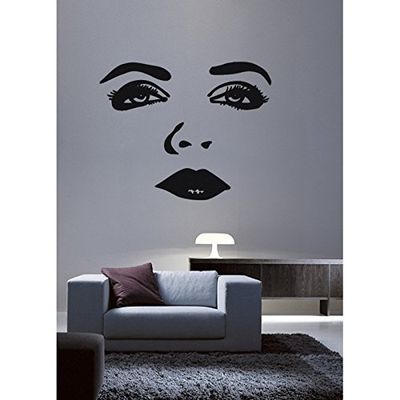 Stickers Regard de Femme - Turquoise, L 70cm x H 59cm
