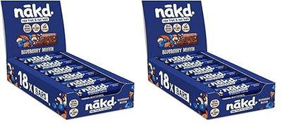 Nākd. Myrtilles | Raw Barres de Fruits et Noix | 100% D'ingrédients Naturels | Sans Sucre Ajoutés | Vegan | 18 x 35g (Lot de 2)