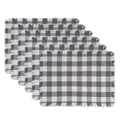 DII Pesanti Frange MT Check S/6, Grigio Checker, Tovaglietta