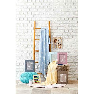 Karaca Home, Decoratief Huistextiel, Baby Star Blue Baby Throw Blanketsi 80X120, Geweldig Cadeau-idee voor Dierbaren - Ontworpen en Vervaardigd in Turkije