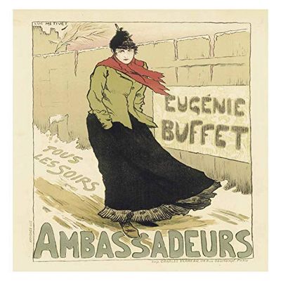 Lumartos, Vintage Poster MAF022 Ambassadeurs Lucien Metivet Contemporary Home Decor Wall Art Print, Print Only Frame, 8 x 8 Inches