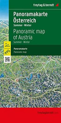 Österreich Panoramakarte, Sommer / Winter, freytag & berndt: Vorderseite Sommer, Rückseite Winter: PANOE-23