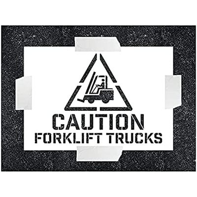 V Safety Caution - ForkLift Trucks Stencil - 600x400mm - 1.1mm Polypropylene
