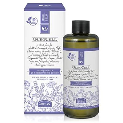 Helan I Rimedi - OleoCell Body Oil for Lymph Drainage Massage, Against Cellulite & Water Retention - Massage Oil for Improved Blood Circulation, Rapidly Absorbed, Non-Greasy - Made in Italy, 200 ml