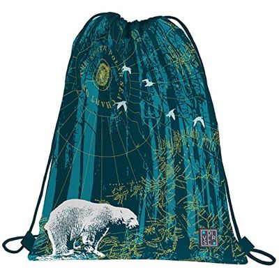 Grafoplás 37610597. Sacco zaino piano corda, tasca esterna, 36 x 47 cm, Collezione North Polar, Diverse, multicolore, 36x47cm, Scuola