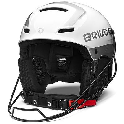 Briko, HELMET Unisex adulto, SHINY WHITE-SILVER, 64