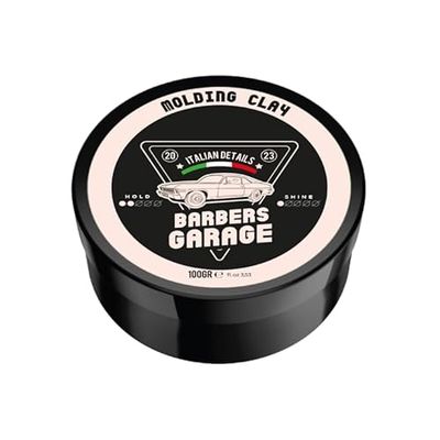 Barbers Garage - Pâte à modeler pour cheveux - 100 g - Italian Details - Avec argile naturelle, cheveux recoiffables, finition satinée