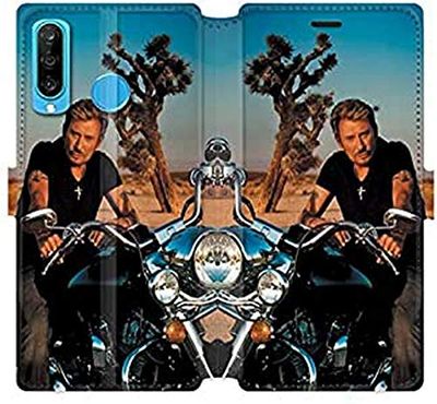 Cokitec RV beschermhoes voor Huawei P30 Lite Johnny Hallyday motorfiets