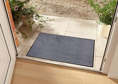 HANSE Home Paillasson Lavable pour l'intérieur et l'extérieur - Couleur Unie - Antidérapant - Dimensions : 40 x 60 cm - Gris