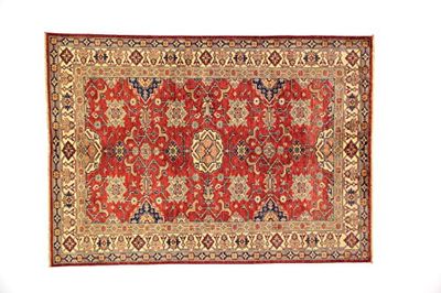 Eden Carpets Kazak Super handgeknoopt tapijt, wol, meerkleurig, 142 x 200 cm