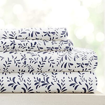 Linen Market Blad Set, Microfiber, Burst of Vines Navy, Vol