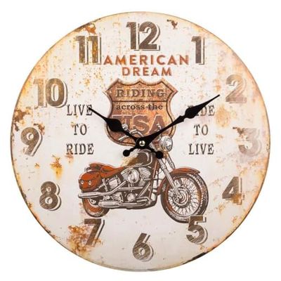 Reloj de pared de madera marron