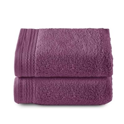Top Towel - Premium - Toallas de baño Grandes - Toallas baño -2 Toallas de Manos -50 x 100 cms - Algodon 100% - 600 Gramos - Berenjena