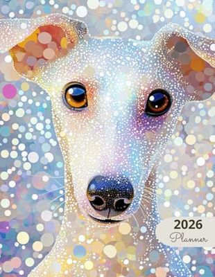 2026 Planner: Mosaic Dogs Whippet: Stylish Weekly and Monthly Organization