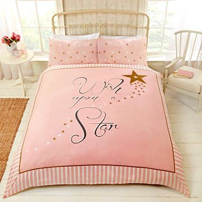 Rapport Home Wish Upon A Star Parure de lit Double en Polycoton Rose