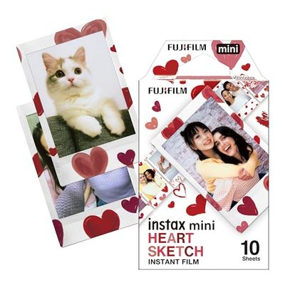 instax mini film 10 shot pack, bordo CUORI