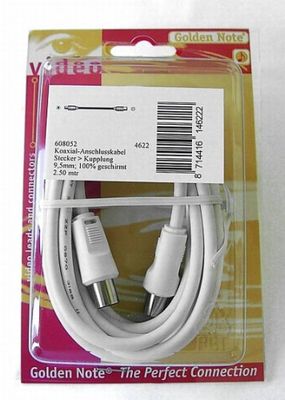 Vse 608052 10 m Alansch chiusura cavo 85 dB, 2.5 m di lunghezza, Gnb, 64 x 100 per cento Geschimrt 0.12 mm, bianco
